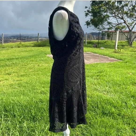 Desigual by Lacroix Black lace Fit and Flare Dress Sleeveless party Going out XL - Picture 4 of 9